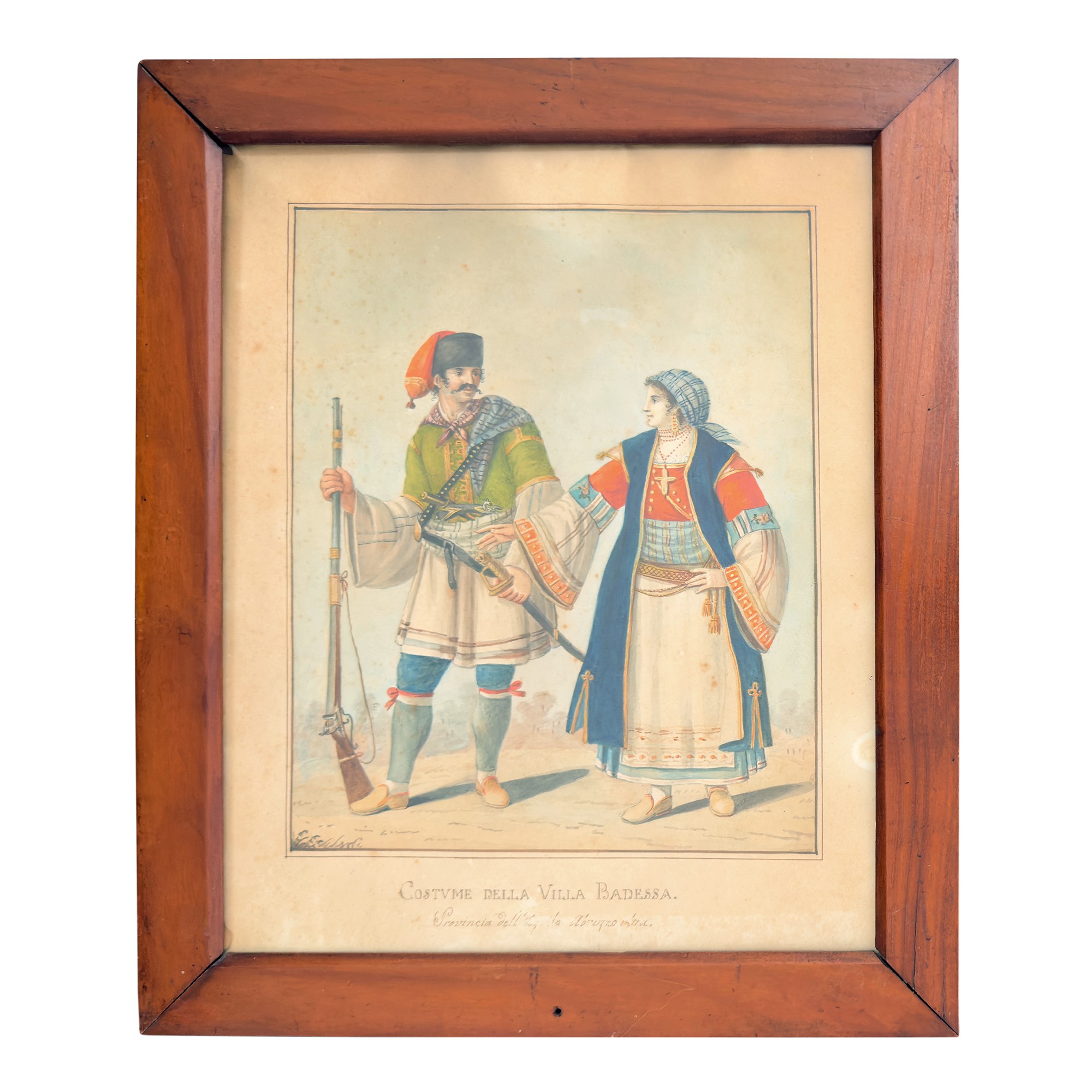 Vincenzo Aloja (attr.), Quattro costumi dell'Abruzzo, 1810 circa