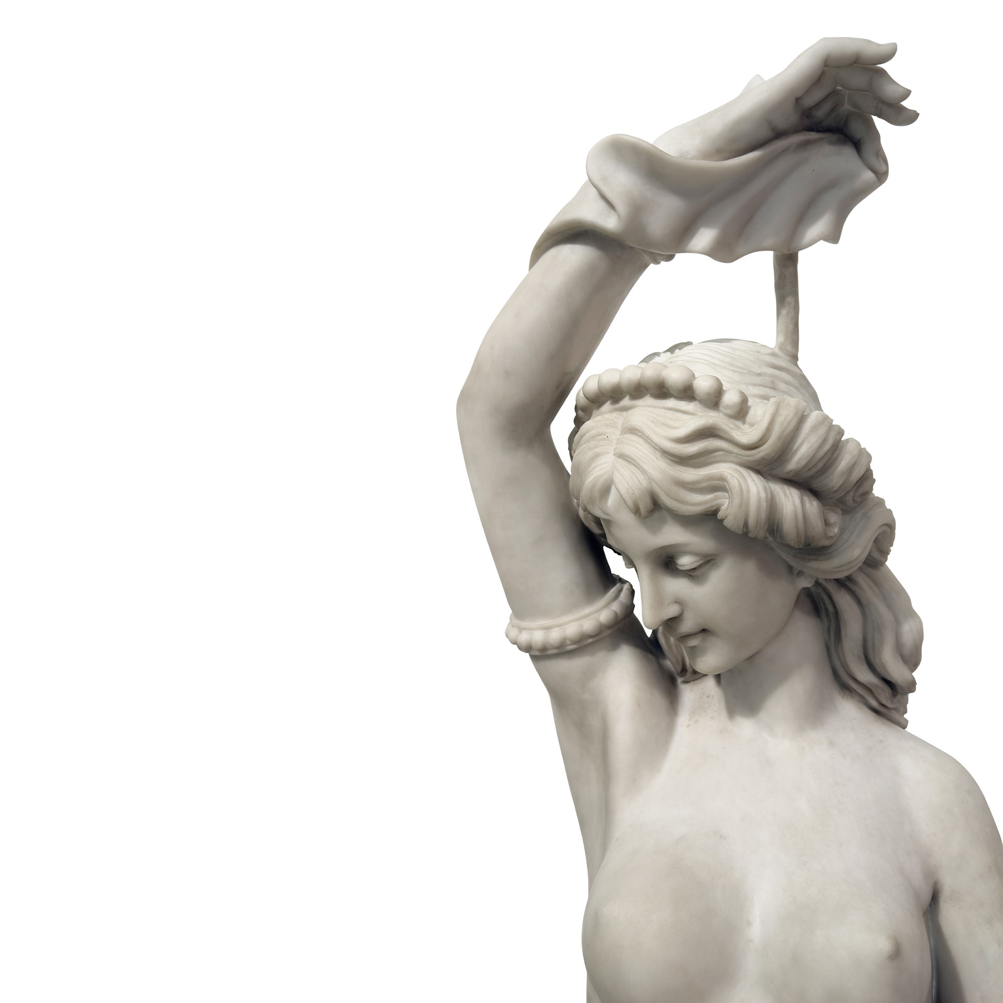 Scultore anonimo, Nudo femminile panneggiato, scultura in marmo bianco