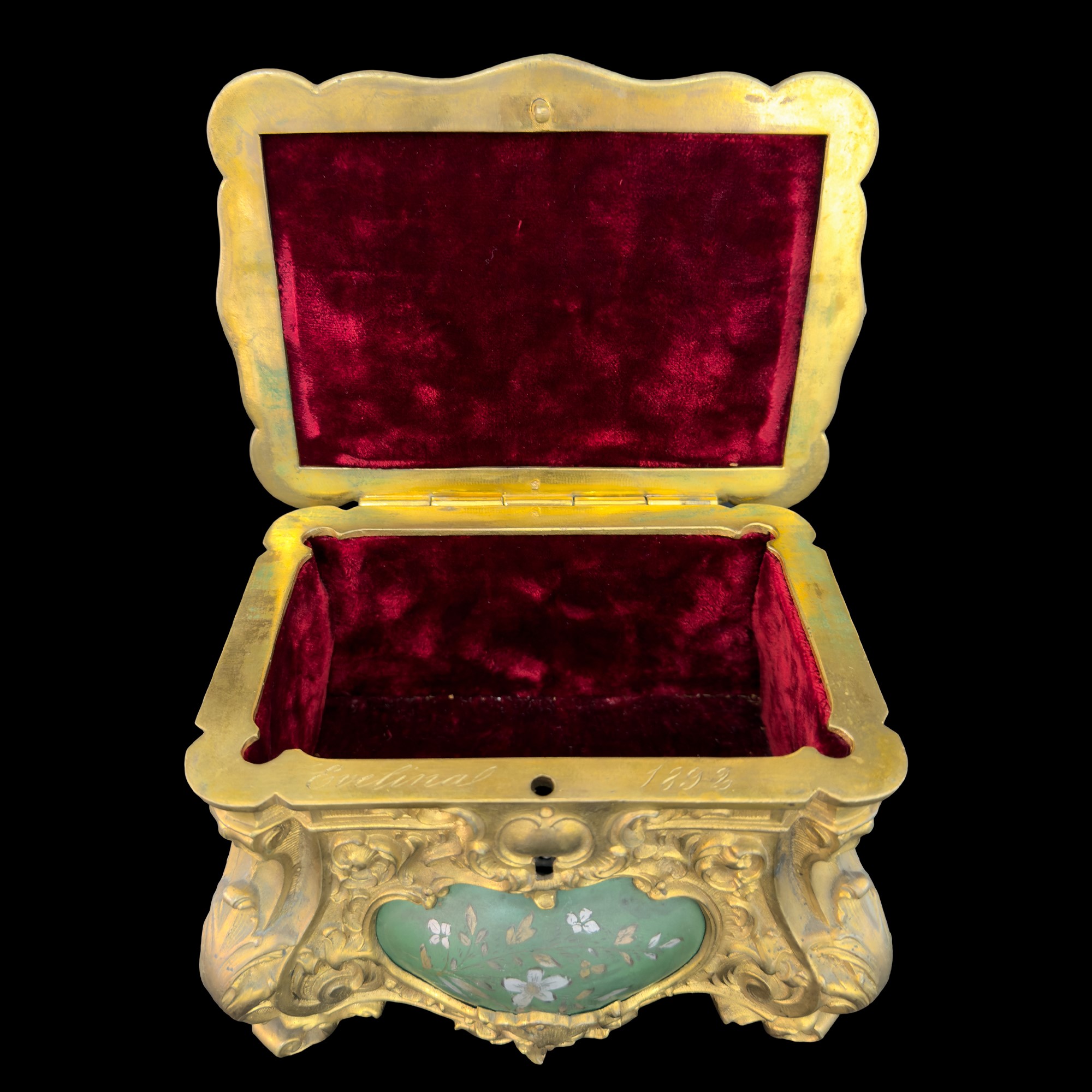 Cofanetto in bronzo dorato, fine del XIX secolo