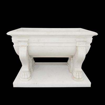 Vasca rettangolare in marmo statuario, Neoclassica