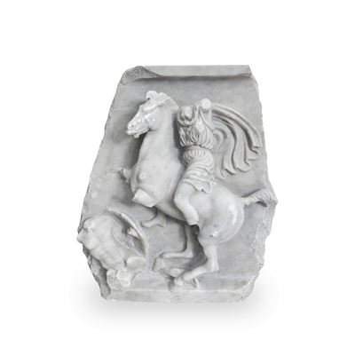 Bassorilievo, Marmo statuario, Scontro tra cavaliere e soldato
