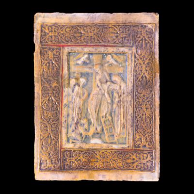 Angelo Biancini, La Crocefissione, 1963, terracotta smaltata