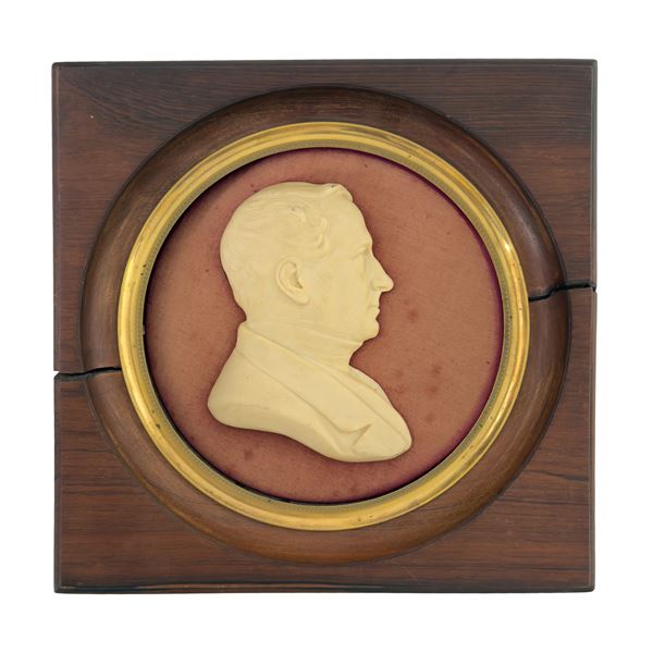 Profilo maschile in cera, XIX secolo