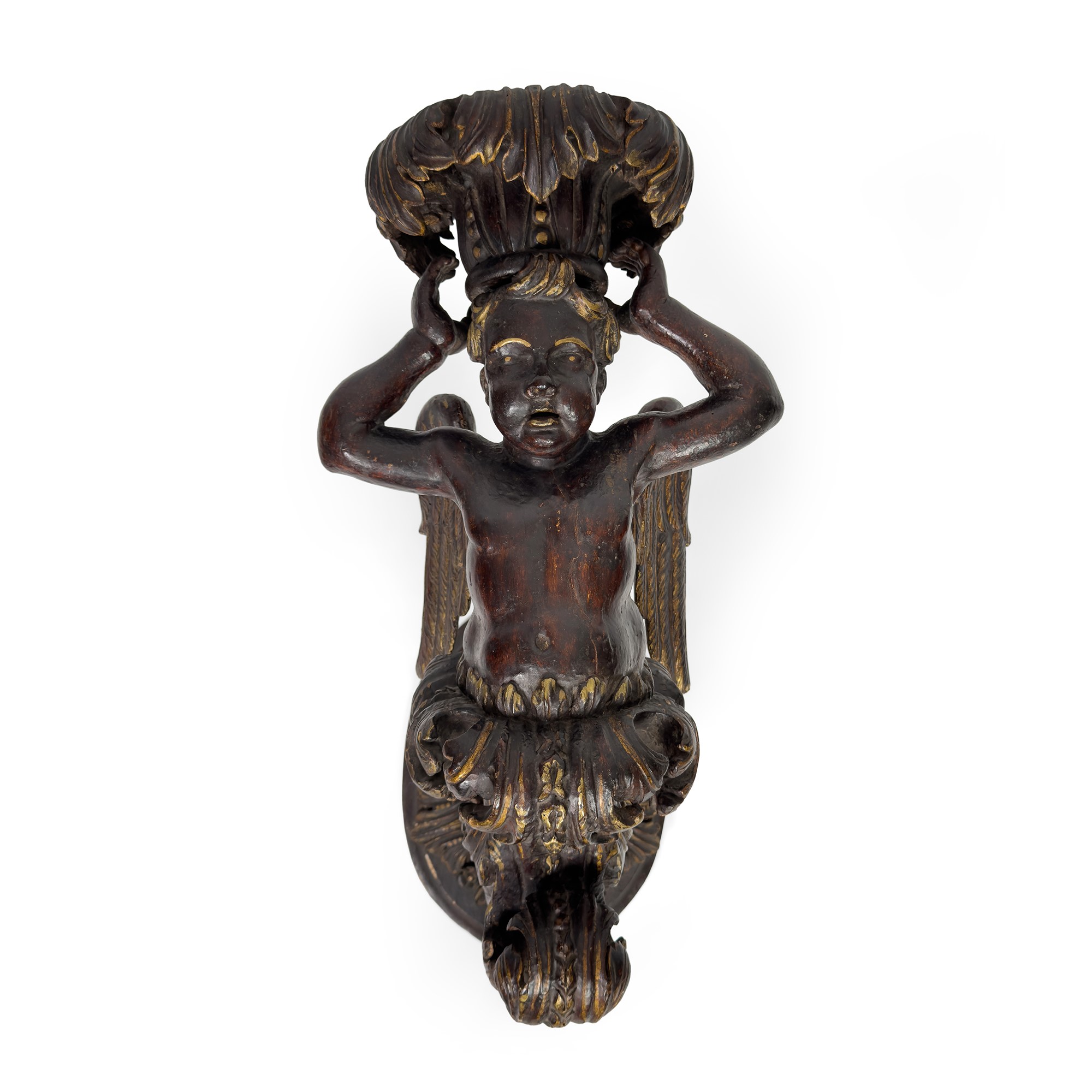 Bracci da parete in legno lumeggiato in oro, Venezia, XVII secolo