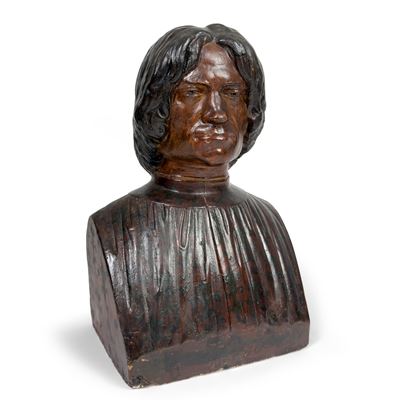Autore anonimo, Busto di Lorenzo de' Medici in terracotta patinata, fine XIX secolo
