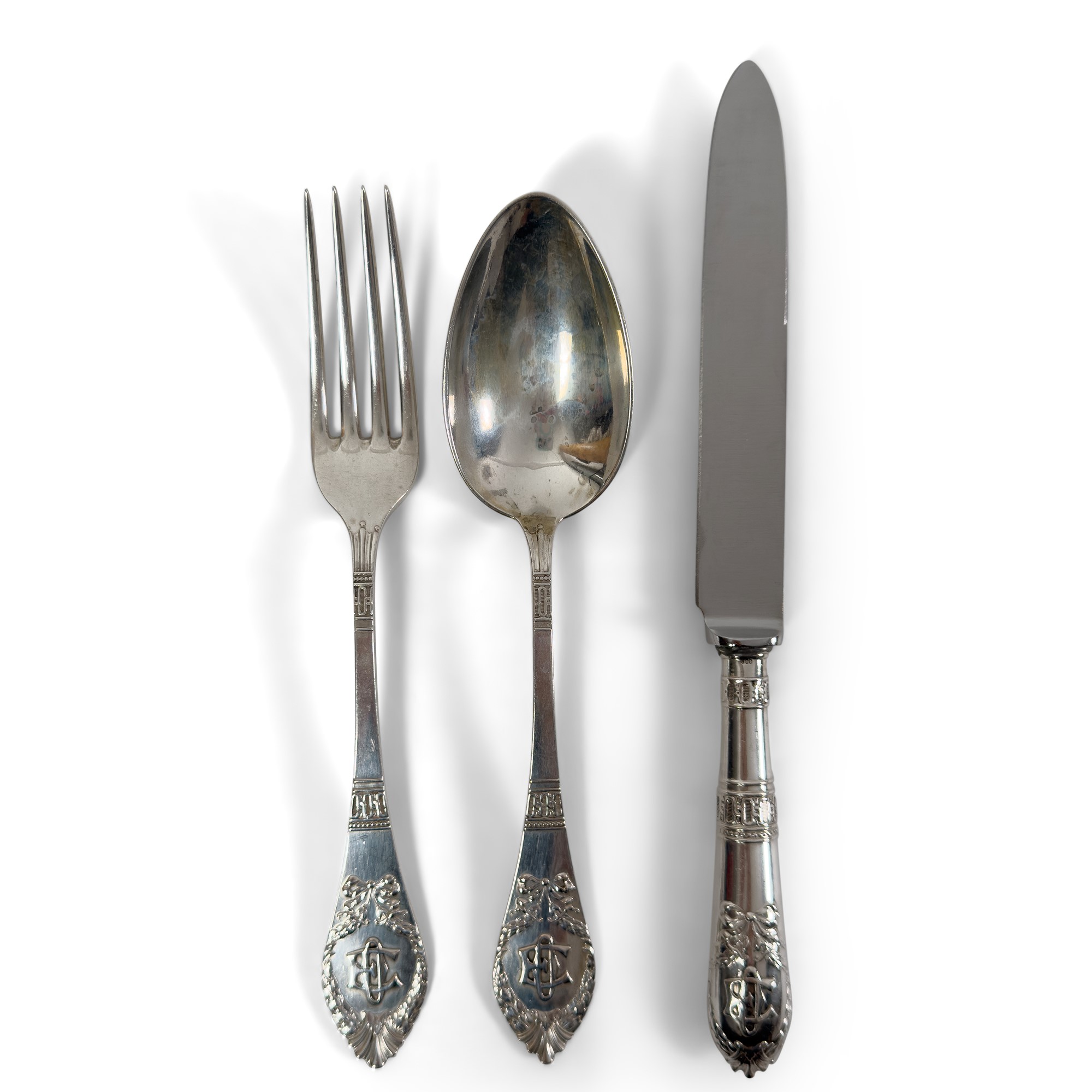 Importante ed elegante servizio di posate in argento, Germania, inizi del XX secolo