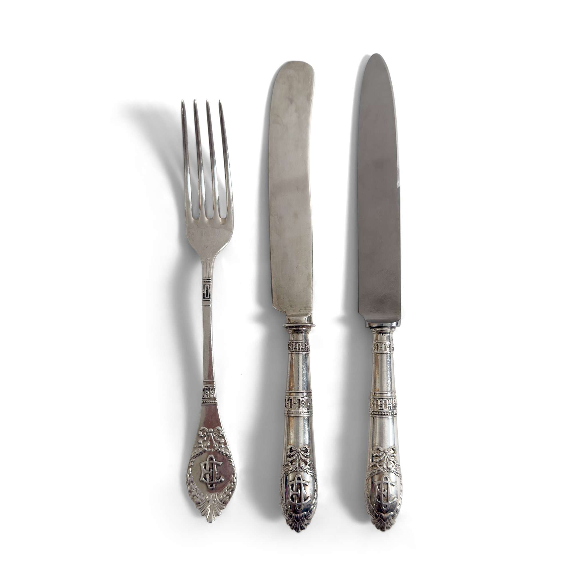 Importante ed elegante servizio di posate in argento, Germania, inizi del XX secolo