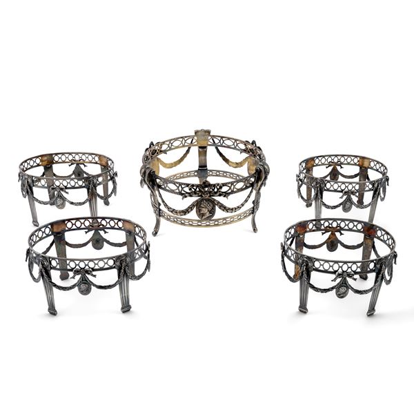 Surtout de table in argento sterling, Londra, 1873