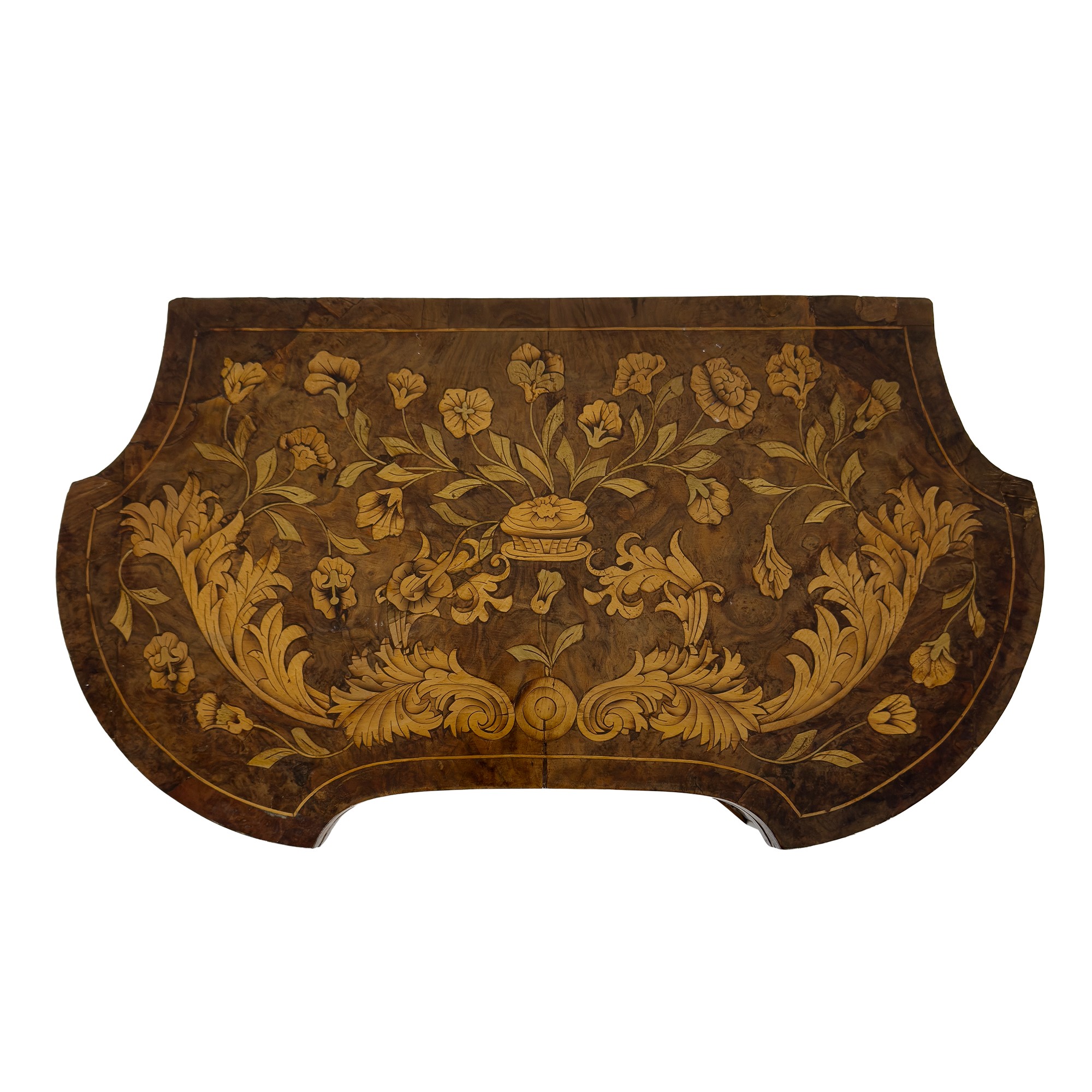 Piccolo tavolo da gioco lastronato in noce, Olanda, XIX secolo