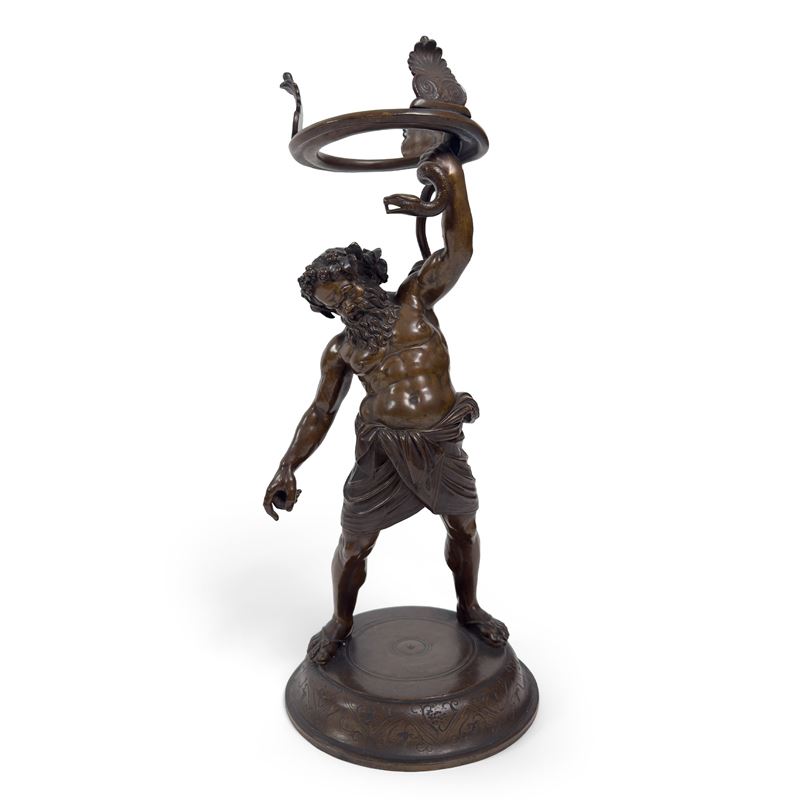 Sileno ebbro, bronzo patinato