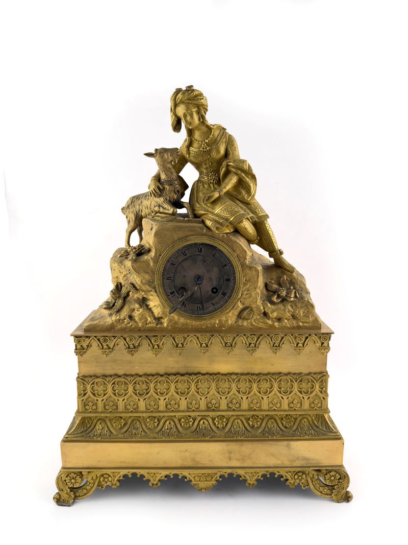 Pendola in bronzo dorato, Francia, XIX secolo