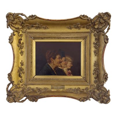 Vincenzo Migliaro, Tre volti di profilo, olio su tavoletta