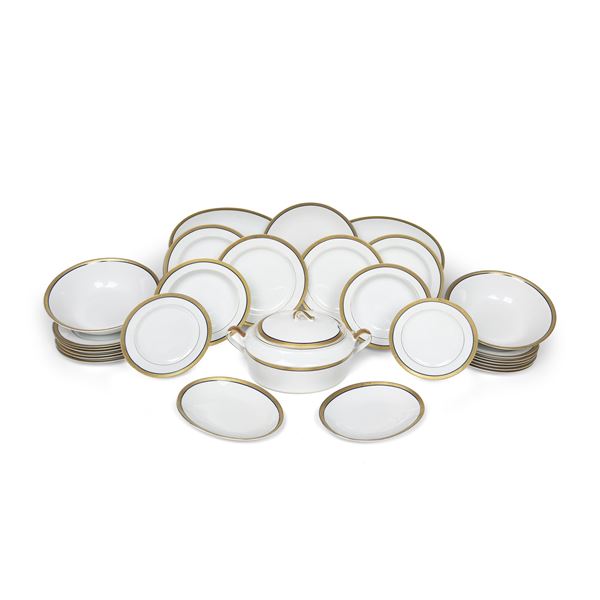 Servizio da tavola in porcellana bianca e dorata, Winterling Bavaria