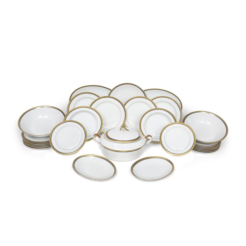 Servizio da tavola in porcellana bianca e dorata, Winterling Bavaria
