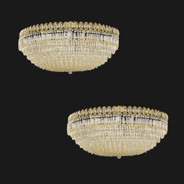 Coppia di lampadari di forma circolare, Murano