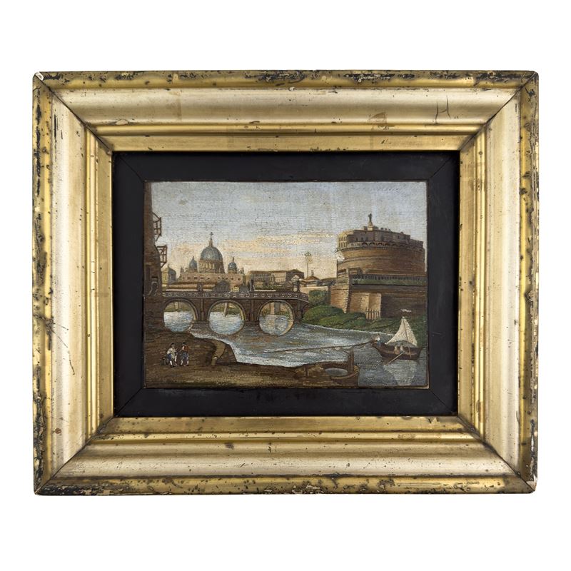 Placca rettangolare in mosaico minuto, Roma, fine del XVIII-inizi del XIX secolo