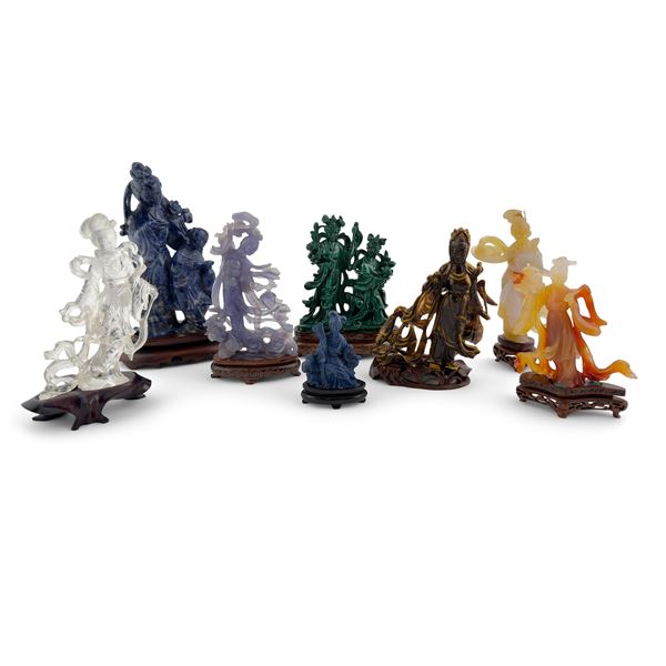 Collezione di otto Guan-Yin in pietra dura, Arte orientale