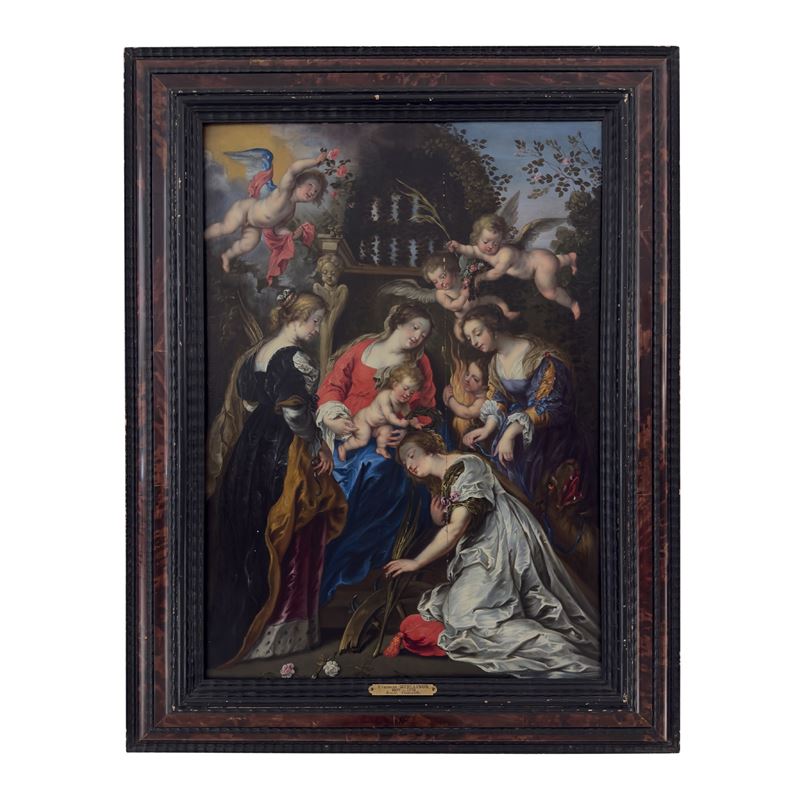 Erasmus Quellinus (attr.), Sposalizio Mistico di S. Caterina, olio su tavola