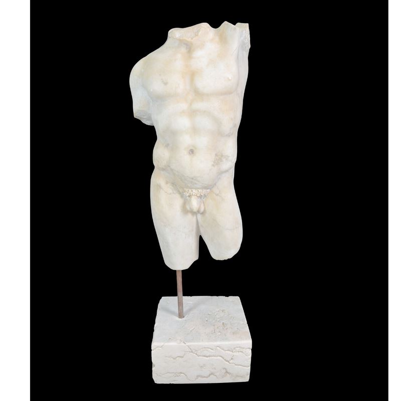 Torso di atleta in marmo statuario calacatta