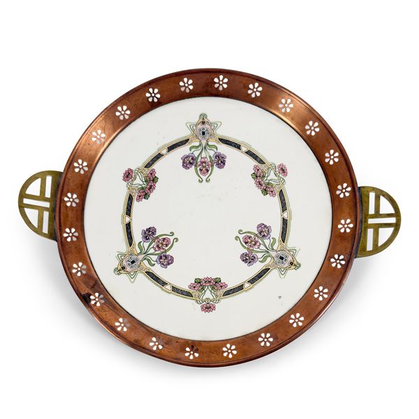 Piatto da dolce in ceramica, periodo Jugendstil