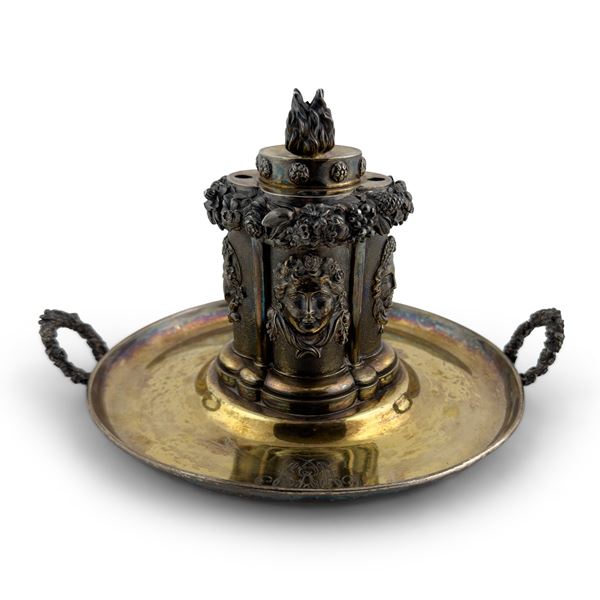 Calamaio argento sterling dorato, Londra, John Bridge, 1825