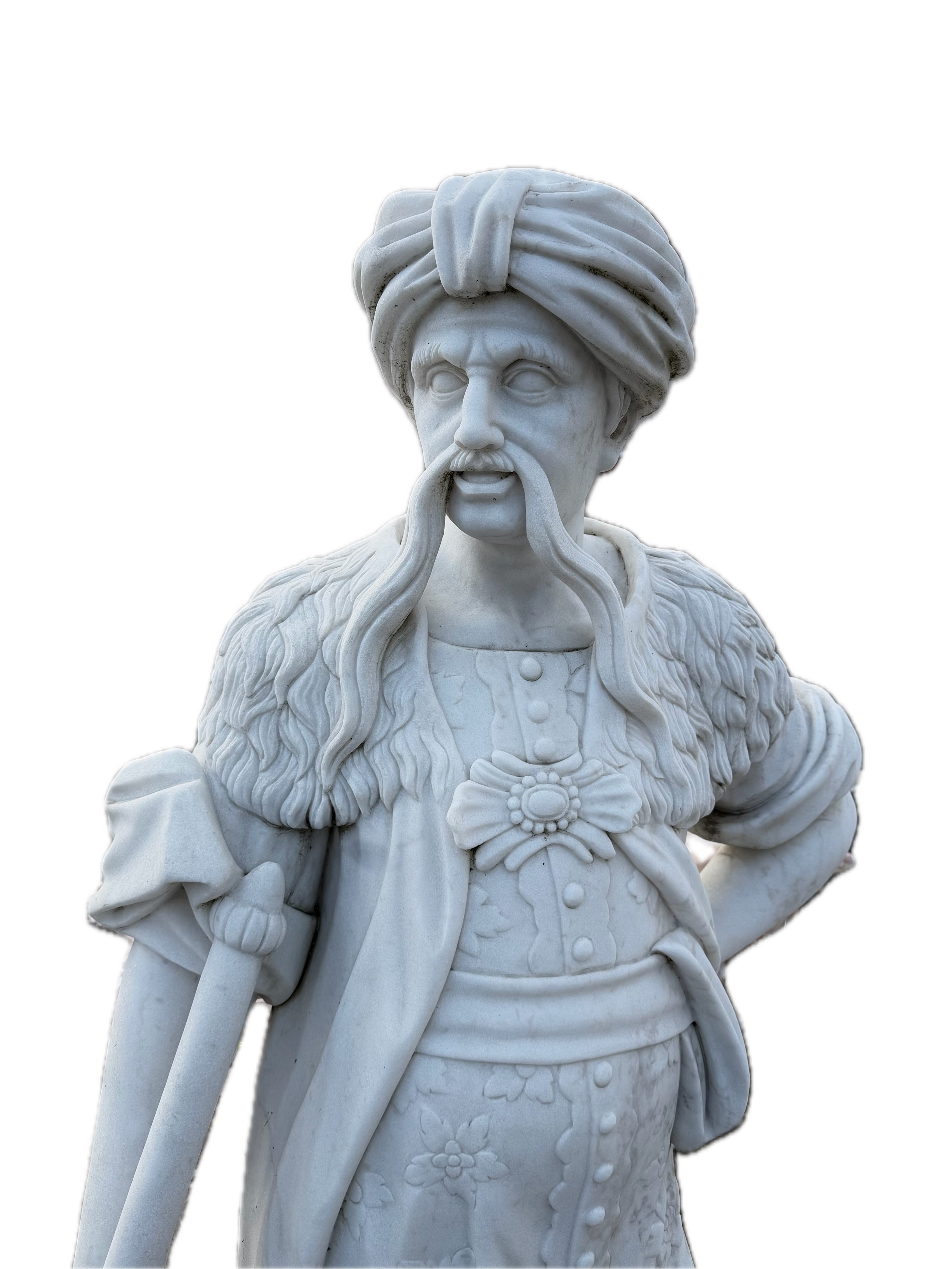 Scultore anonimo, Arabo con scettro in marmo bianco su base in breccia rossa
