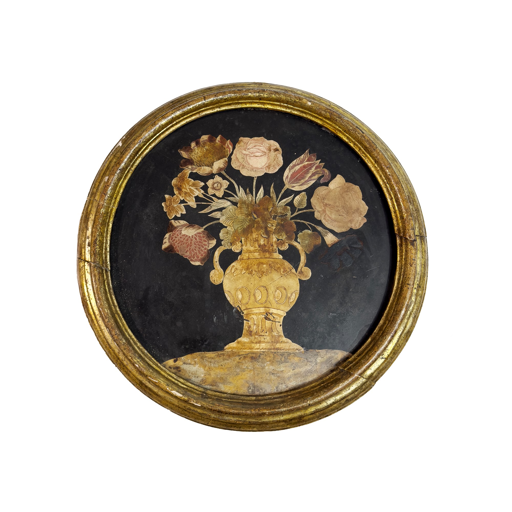 Coppia di placche circolari in scagliola, XVIII secolo