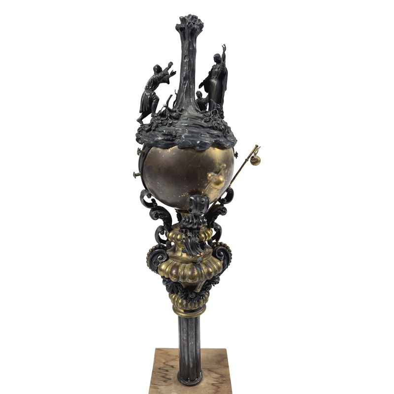 Parte di bastone processionale in rame dorato e argento, Belgio, 1859