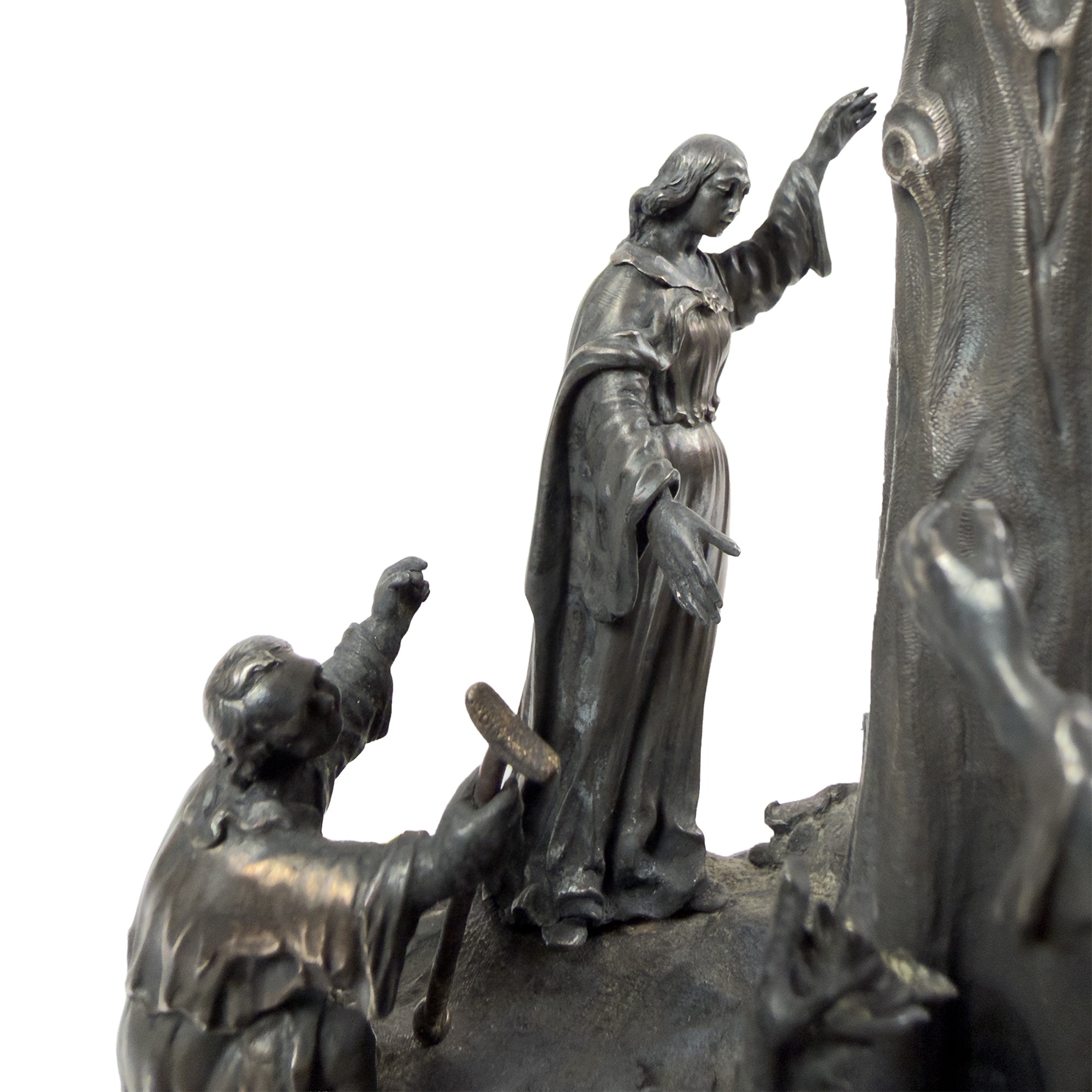 Parte di bastone processionale in rame dorato e argento, Belgio, 1859