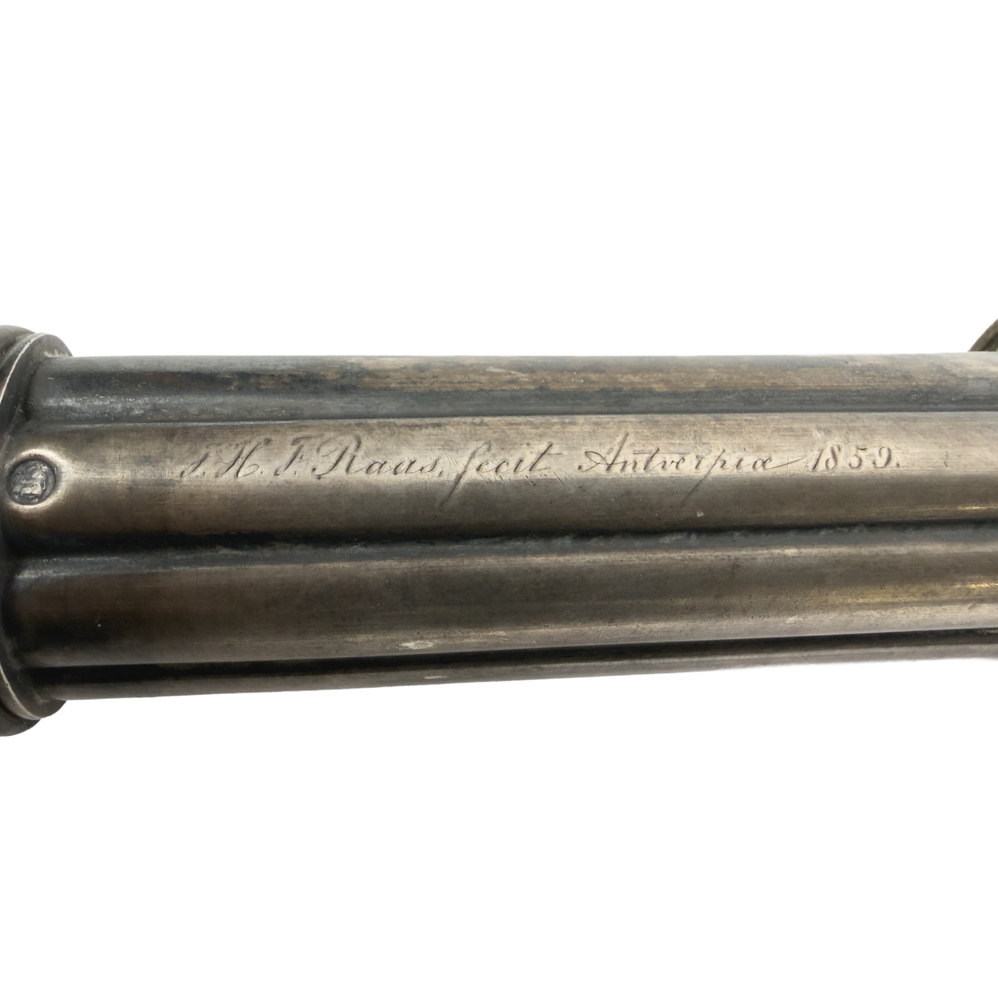 Parte di bastone processionale in rame dorato e argento, Belgio, 1859