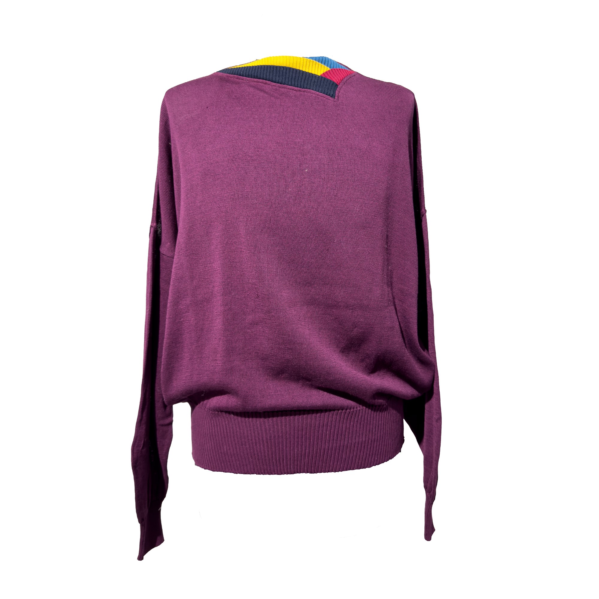Gianni Versace, Pullover da uomo in maglia di cotone vinaccia