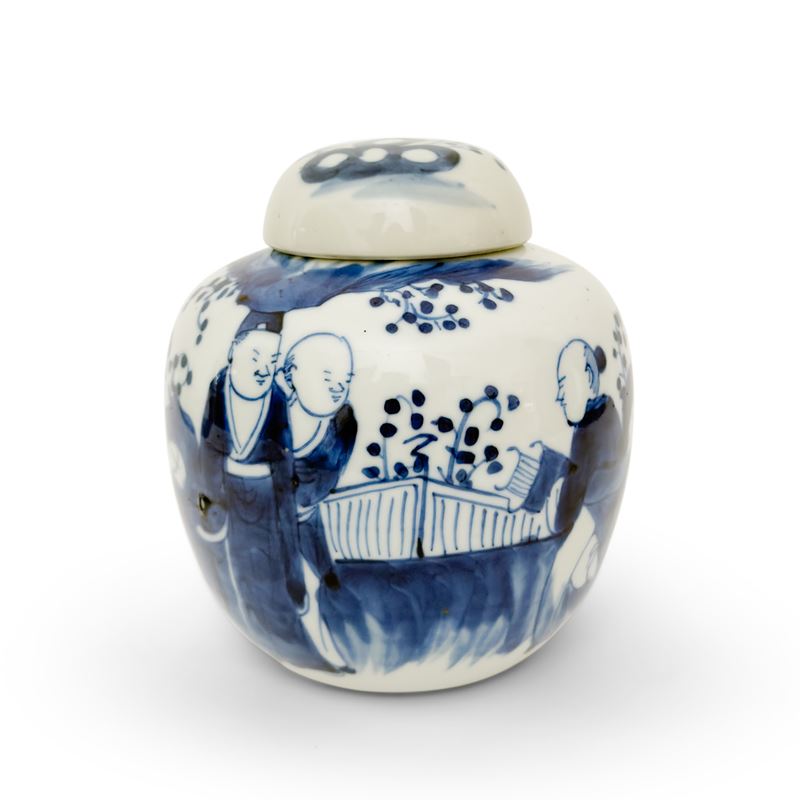 Piccolo vaso in porcellana bianca e blu, Cina