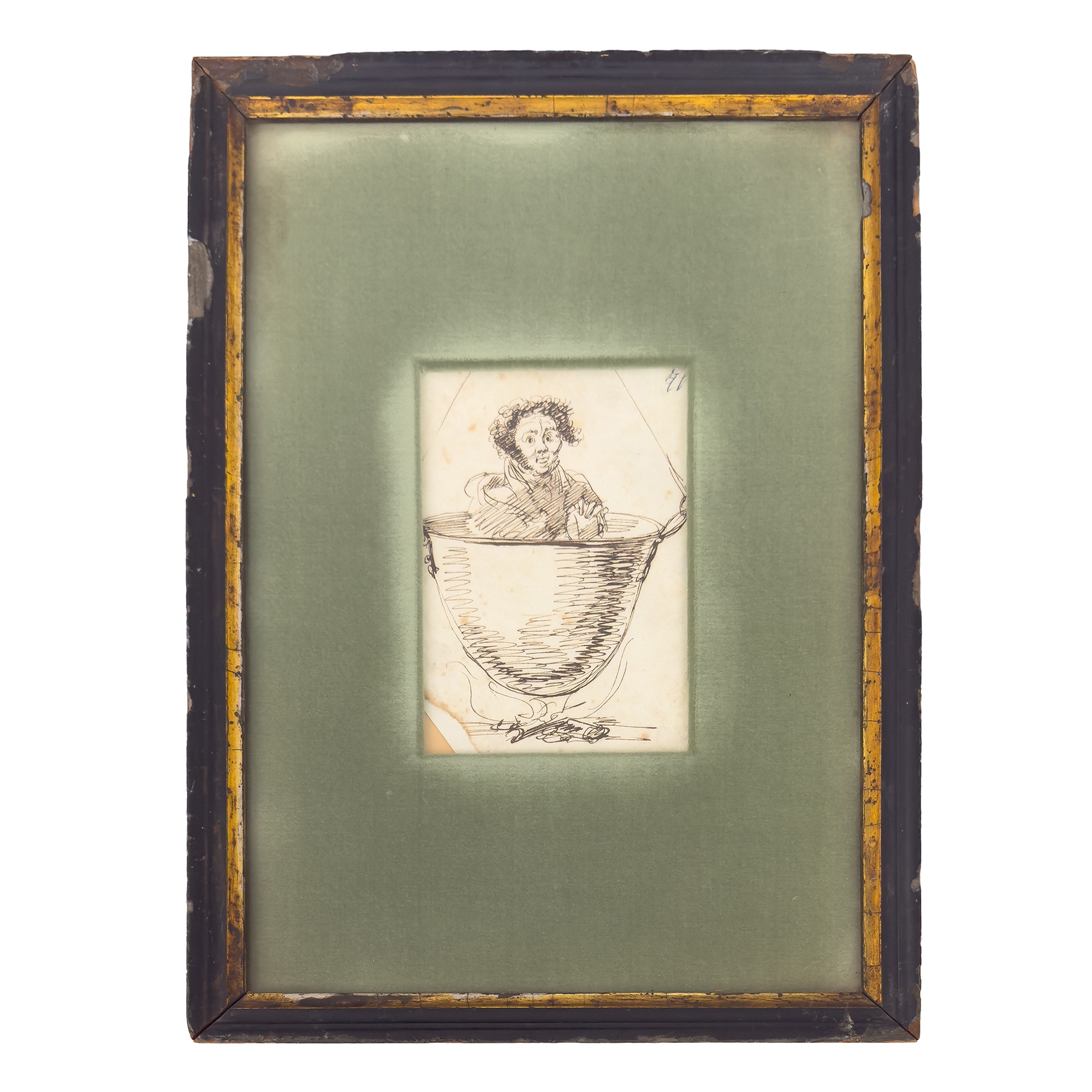 Autore sconosciuto, Due caricature a inchiostro su carta, XVIII secolo
