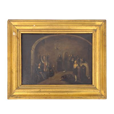 Pittore degli inizi del XIX secolo, Scena storica con monaci e suore