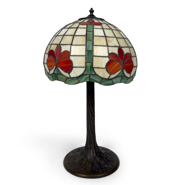 Lampada da tavolo in bronzo patinato