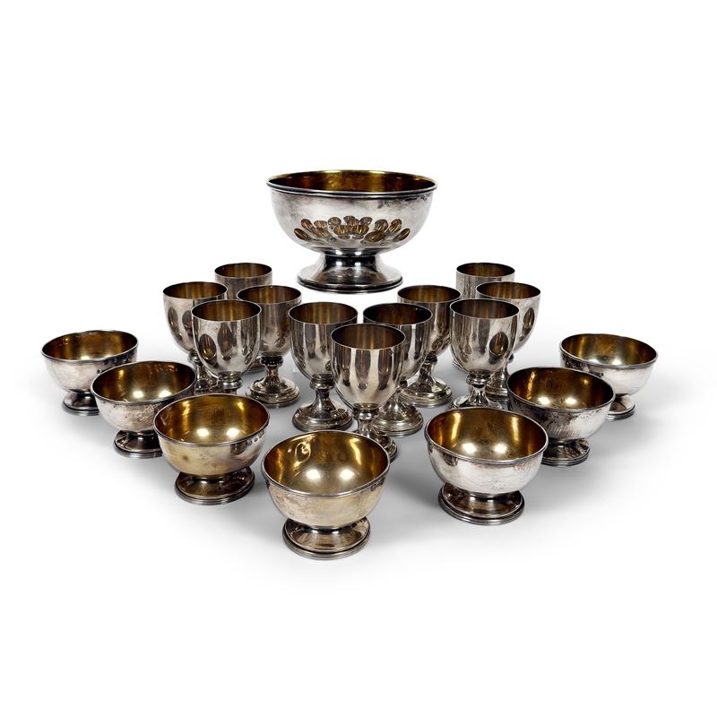 Servizio da tavola in argento parzialmente dorato, Firenze, Brandimarte