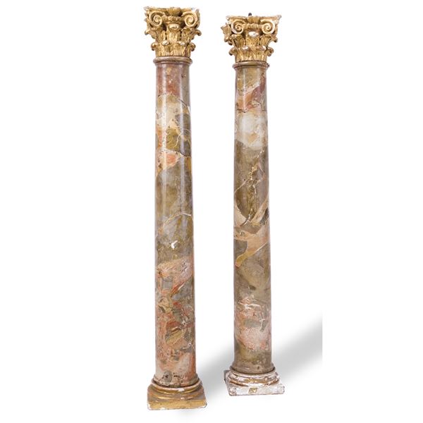 Coppia di colonne in diaspro, Roma, XIX secolo