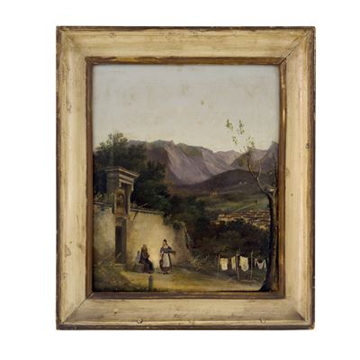 Autore non identificato, Veduta di Salò dal convento dei frati, olio su tela, 1850 circa