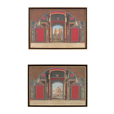 C. Buti-Campanella, Affreschi della Villa Negroni a Roma, acqueforti colorate, 1765