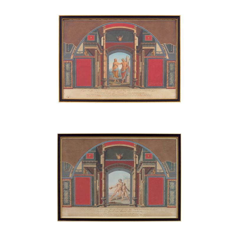 C. Buti-Campanella, Affreschi della Villa Negroni a Roma, acqueforti colorate, 1765