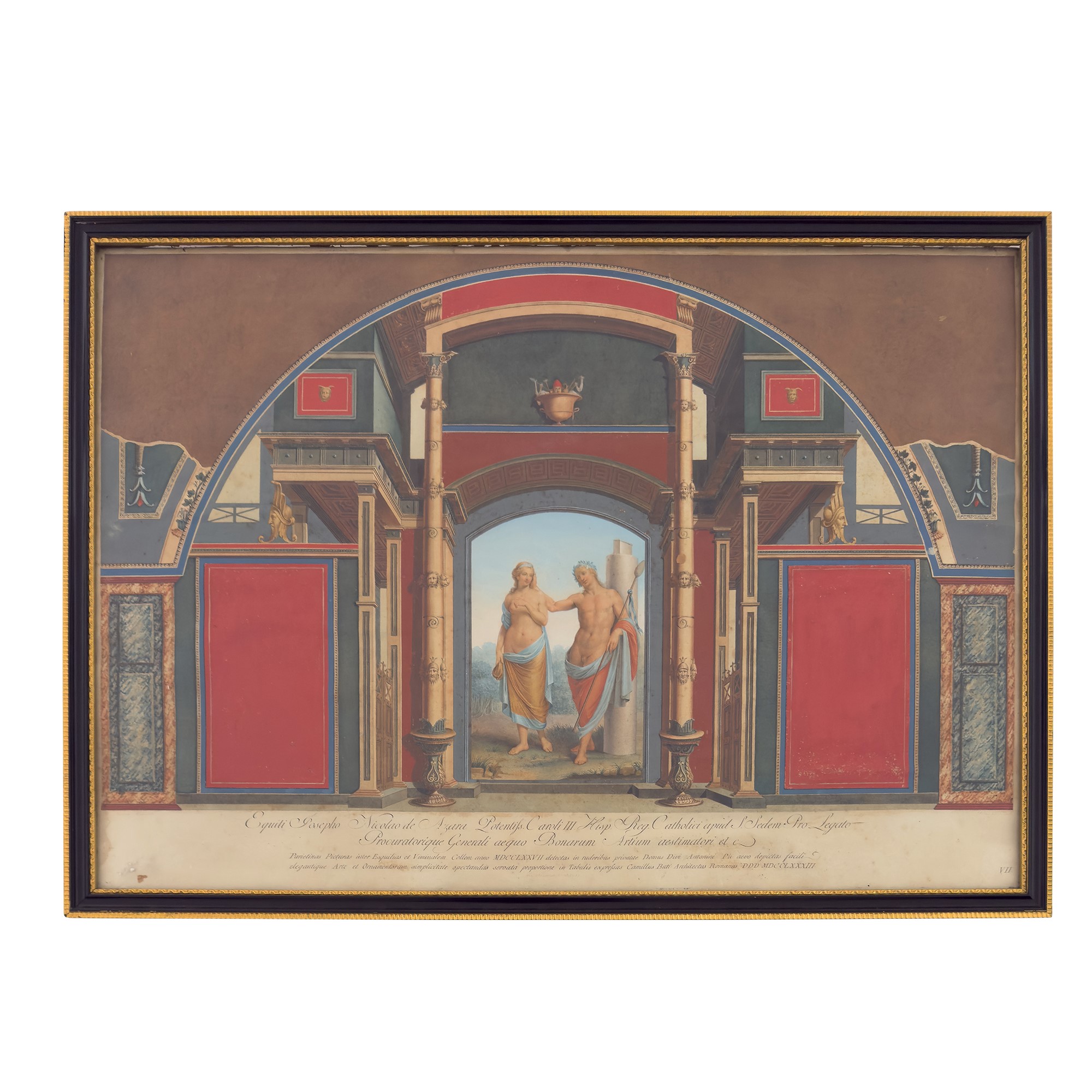C. Buti-Campanella, Affreschi della Villa Negroni a Roma, acqueforti colorate, 1765