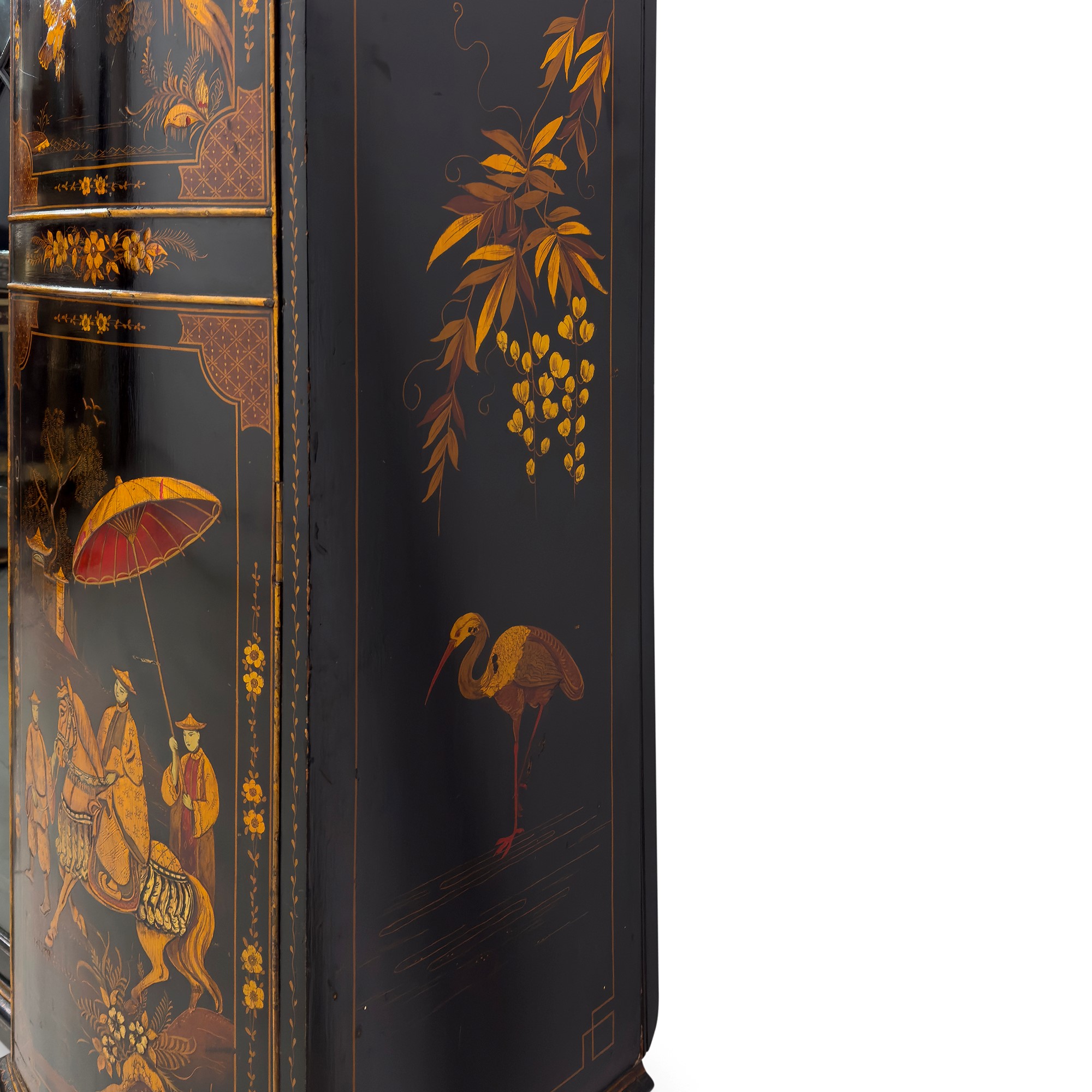 Credenza in legno laccato nero e dorato, Inghilterra, XIX secolo