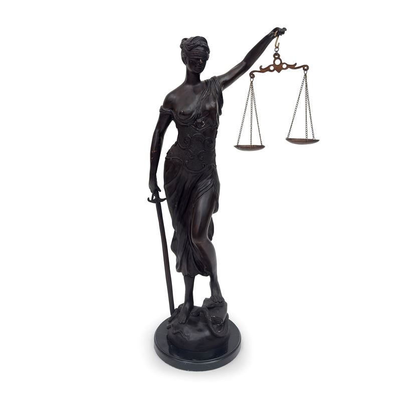 Scultore anonimo, La Giustizia, scultura in bronzo patinato