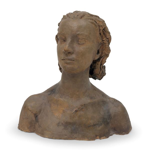 Busto femminile in terracotta, anni '40