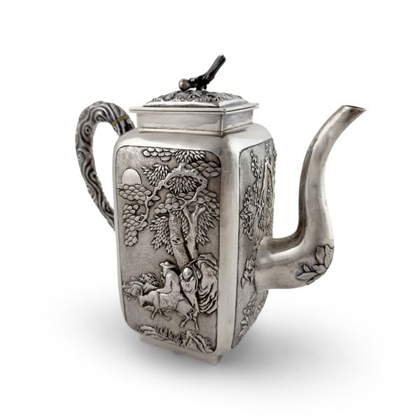Caffettiera in argento, Cina