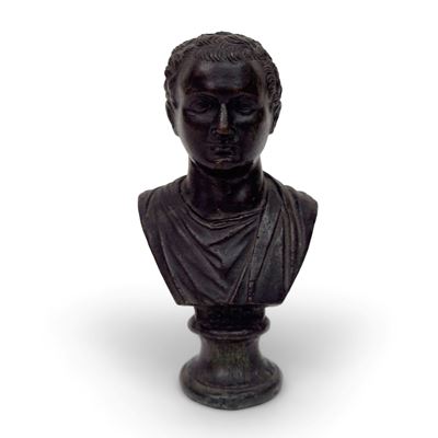 Bustino di Pompeo, bronzo patinato, inizi del XIX secolo
