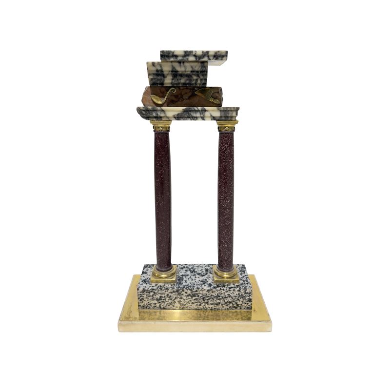 Modello di tempio dal Foro Romano, porfido egiziano e granito del Foro, XIX secolo