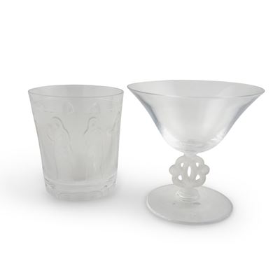 Lalique, Femmes à l'Antique, bicchiere in cristallo satinato