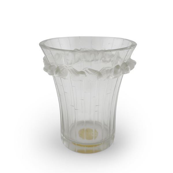 Boulouris, vaso in cristallo in parte satinato, Lalique