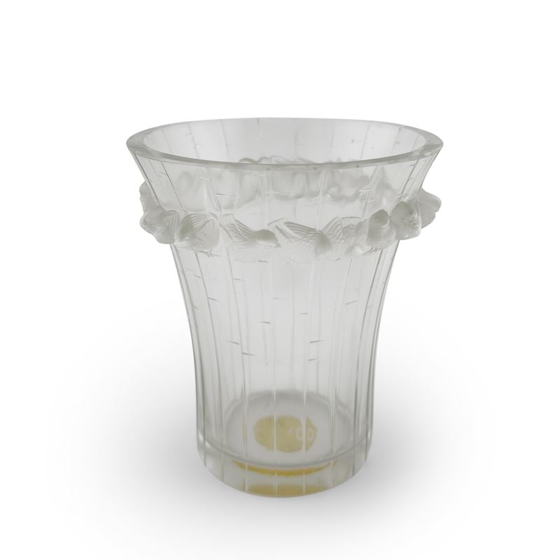 Lalique, Vaso in cristallo satinato Boulouris